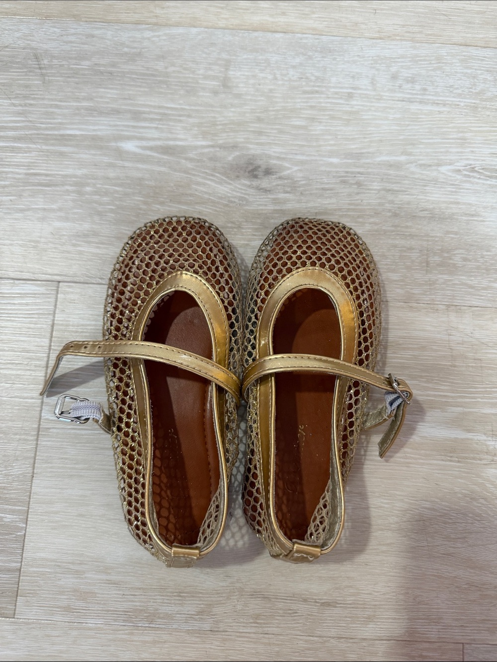 Mini Dreamers Gold Mesh Flats
